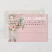 BOHO Dream Catcher Feather Baby Shower Ratschläge Einladung (Vorne/Hinten)