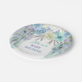 Boho Dream Catcher Feather Tribal Aqua Pappteller (Schrägansicht)