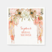 Boho Dream Catcher Feather Tribal Peach Coral Serviette (Vorderseite)