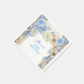 Boho Dream Catcher Feather Tribal Periwinkle Blue Serviette (Ecke)