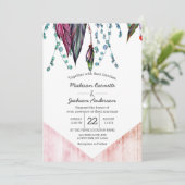 Boho Dream Catcher & Feathers Wedding Einladung (Stehend Vorderseite)