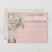 BOHO Dream Catcher Floral Advise Girl Baby Dusche Postkarte (Vorne/Hinten)