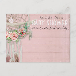 BOHO Dream Catcher Floral Advise Girl Baby Dusche Postkarte