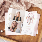 Boho Dream Catcher Gold Script Foto Abschluss Ankündigung