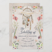 Boho Dream Catcher Hochzeit Einladung (Vorne/Hinten)