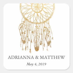 Boho Dream Catcher Imitate Quadratischer Aufkleber