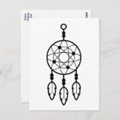 Boho Dream Catcher Native American Tribal Black Postkarte (Vorne/Hinten)