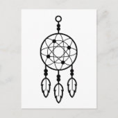 Boho Dream Catcher Native American Tribal Black Postkarte (Vorderseite)