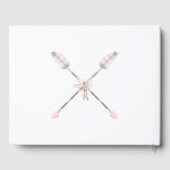 Boho Dream Catcher Pink Gray Feathers Arrows Gästebuch (Rückseite)