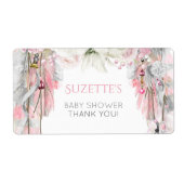 Boho Dream Catcher Pink Gray Ivory Floral Feathers (Vorne)