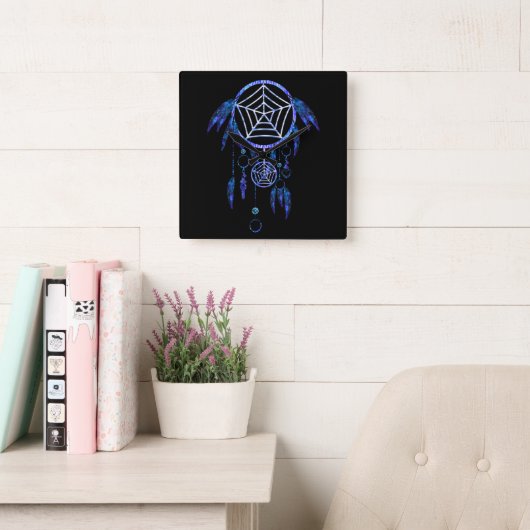 Boho Dream Catcher Quadratische Wanduhr (Lesesaal)