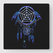 Boho Dream Catcher Quadratische Wanduhr (Vorderseite)