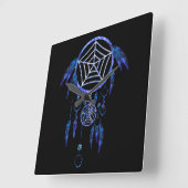 Boho Dream Catcher Quadratische Wanduhr (Winkel)