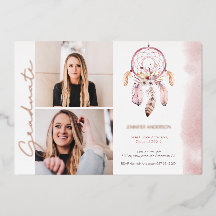 Boho Dream Catcher Rose Script Foto Abschluss