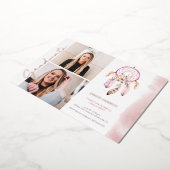 Boho Dream Catcher Rose Script Foto Abschluss Folieneinladung (Gedreht)