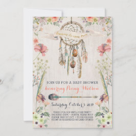 Boho Dream Catcher Rustic Baby Shower Einladungen