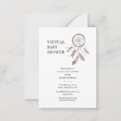 Boho Dream Catcher Virtual Baby Dusche Mitteilungskarte (Vorderseite)