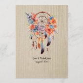 Boho Dream Catcher Wedding Reception 12x18 Menükarte (Rückseite)