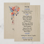 Boho Dream Catcher Wedding Reception 12x18 Menükarte (Vorne/Hinten)