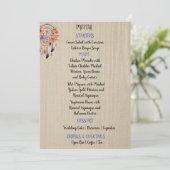 Boho Dream Catcher Wedding Reception 12x18 Menükarte (Stehend Vorderseite)
