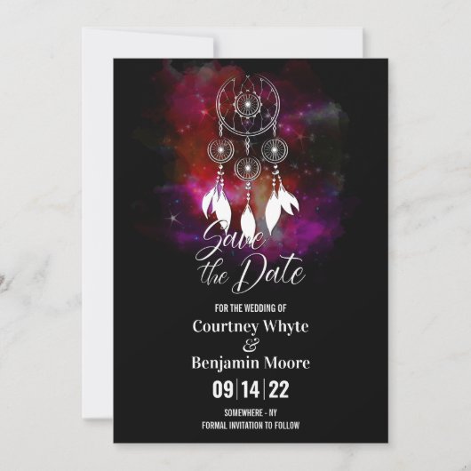 Boho Dream Catcher Wedding Save The Date (Vorderseite)