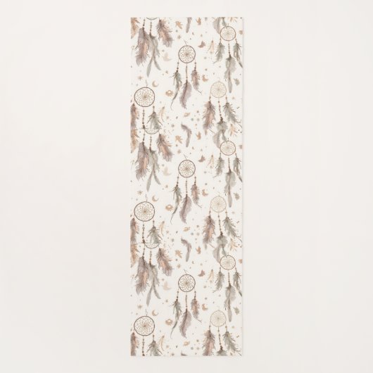 Boho Dream Catcher Yoga Mat Ethereal Feathers Yogamatte (Rückseite)
