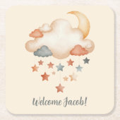 Boho Dream Cloud Baby Shower Coaster Rechteckiger Pappuntersetzer (Vorderseite)