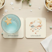 Boho Dream Cloud Baby Shower Coaster Rechteckiger Pappuntersetzer