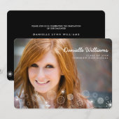 Boho Dream Foto Graduation Party Einladung (Vorne/Hinten)