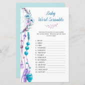 Boho Dreamcatcher Baby Dusche Word Scramble (Vorne/Hinten)