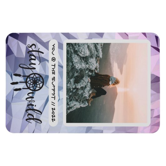 Boho Dreamcatcher Bleibe Wild Foto Magnet (Horizontal)