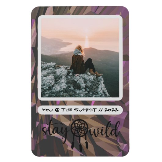 Boho Dreamcatcher Bleibe Wild Foto Magnet (Vertikal)