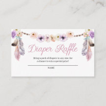 Boho Dreamcatcher Diaper Raffle Enclosure Card