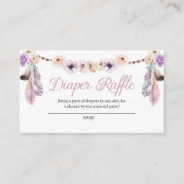 Boho Dreamcatcher Diaper Raffle Enclosure Card Begleitkarte