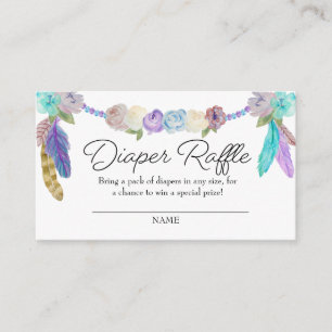 Boho Dreamcatcher Diaper Raffle Enclosure Card Begleitkarte
