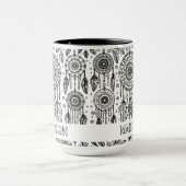 Boho Dreamcatcher Feathers Coloring Name Tasse (Zentrum)