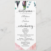 Boho Dreamcatcher & Feathers Pink Wedding Program Programm (Vorderseite)