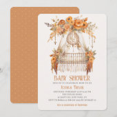 Boho Dreamcatcher Floral Girl Babybett Dusche Einladung (Vorne/Hinten)