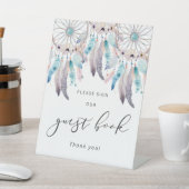 Boho Dreamcatcher Gästebuch-Zeichen für Babydusche Sockelschild (In SItu)