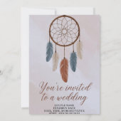 Boho Dreamcatcher Hochzeitseinladung | Rustikale B Einladung (Rückseite)