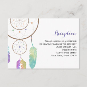 Boho Dreamcatcher Hochzeitsempfang Info Karte