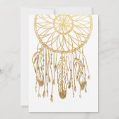 Boho Dreamcatcher Imitats Goldene Foil Paradies Einladung (Rückseite)