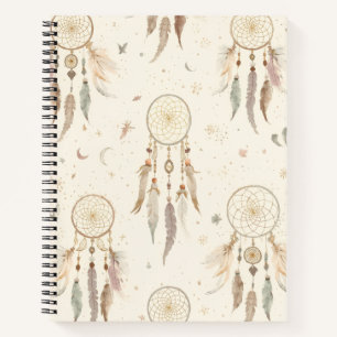 Boho Dreamcatcher Journal Ätherische Federn Notizblock