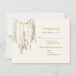 Boho Dreamcatcher Meal Choice Wedding RSVP
