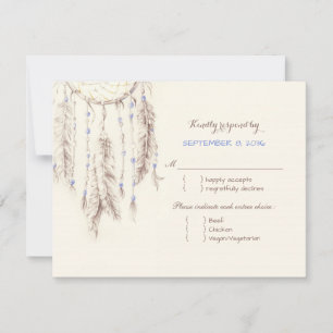 Boho Dreamcatcher Meal Choice Wedding RSVP