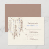 Boho Dreamcatcher Meal Choice Wedding RSVP Karte (Vorne/Hinten)