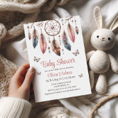 Boho Dreamcatcher mit Butterflies Babydusche Einladung