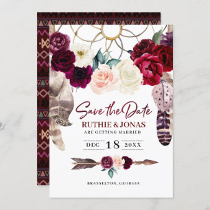 Boho Dreamcatcher Save the Date Einladung Hochzeit