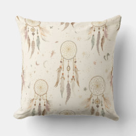  Boho Dreamcatcher Throw Pillow | Ethereal Feather Kissen