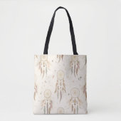 Boho Dreamcatcher Tote Bag | Ethereal Feathers Tasche (Vorderseite)